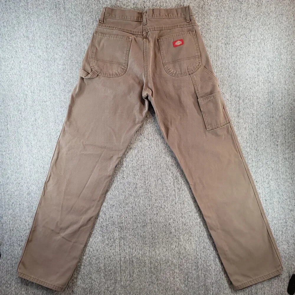 Dickies Canvas Carpenter Pants 29x33 Brown Utility Workwear High Rise No Tag